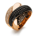 Ring 18 kt RG. teils schwarz rhodiniert