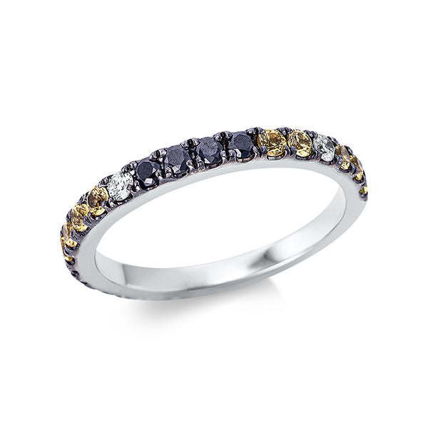 Ring 18 kt WG. teils schwarz rhodiniert
