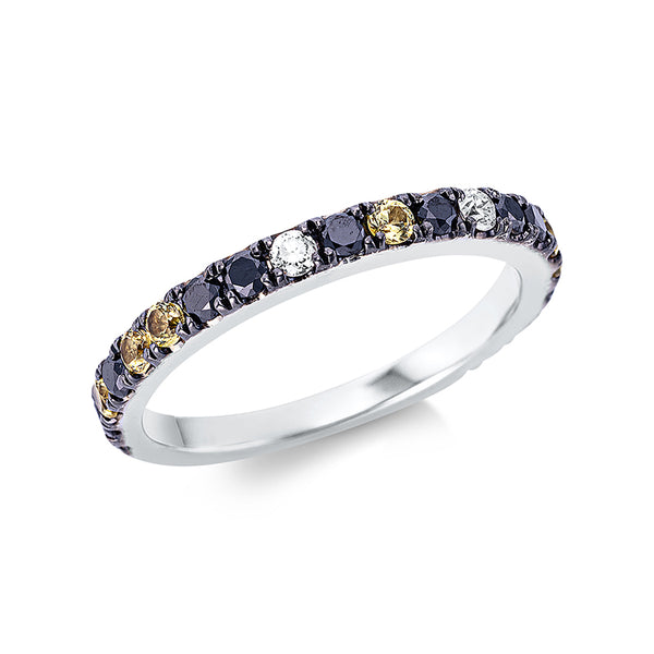 Ring 18 kt WG. teils schwarz rhodiniert