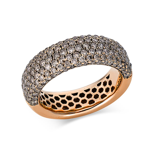 Ring 14 kt RG. teils schwarz rhodiniert