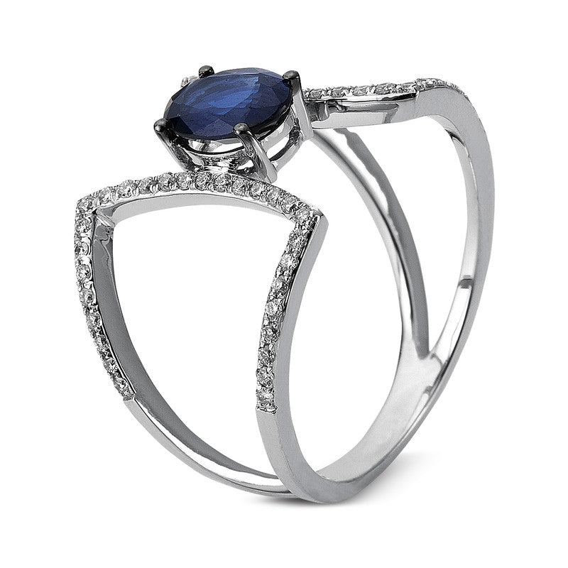 Ring 14 kt WG. teils schwarz rhodiniert