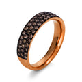 Ring 18 kt RG. Fassung schwarz rhodiniert