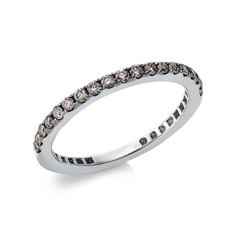 Ring 18 kt WG. Fassung schwarz rhodiniert