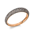Ring 18 kt RG. Fassung schwarz rhodiniert