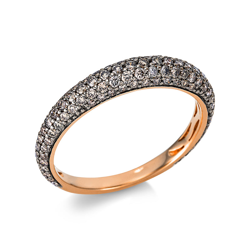 Ring 18 kt RG. Fassung schwarz rhodiniert