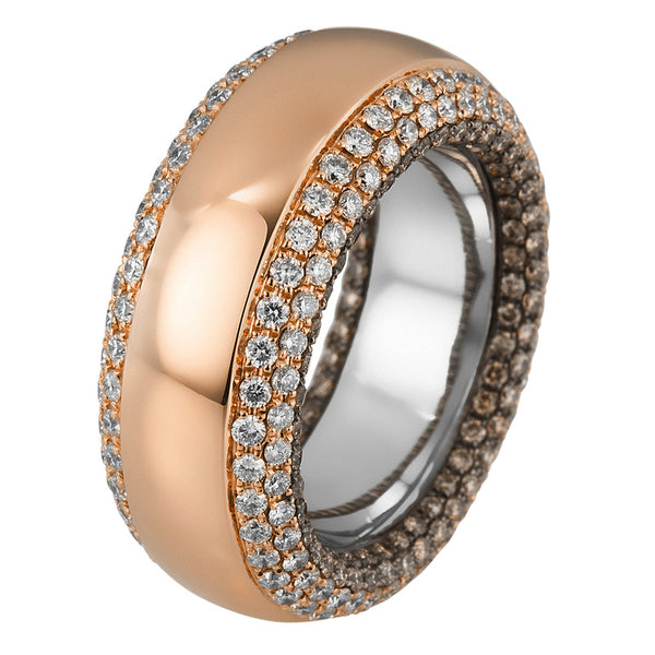 Ring 18 kt RG+WG. poliert
