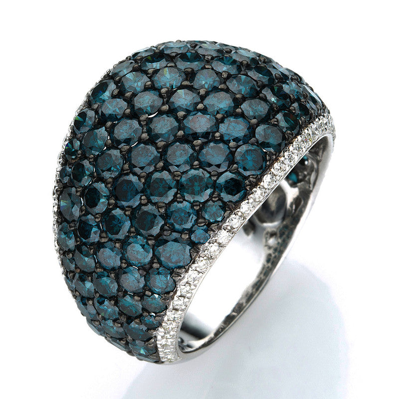 Ring 18 kt WG. teils schwarz rhodiniert