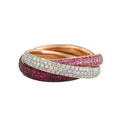Ring 18 kt RG. teils schwarz rhodiniert
