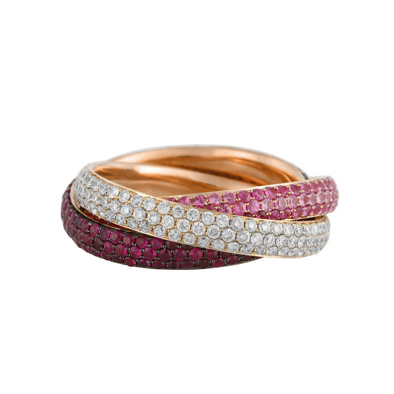 Ring 18 kt RG. teils schwarz rhodiniert