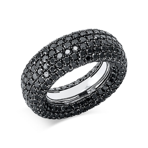 Ring 18 kt WG. schwarz rhodiniert