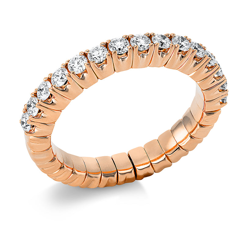 Ring 4er-Krappe 18 kt RG. Flex-Band. variabel