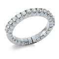 Ring 4er-Krappe 18 kt WG. Flex-Band. variabel. rhodinier