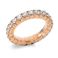 Ring 4er-Krappe 18 kt RG. Flex-Band. variabel