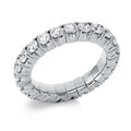 Ring 4er-Krappe 18 kt WG. Flex-Band. variabel. rhodinier