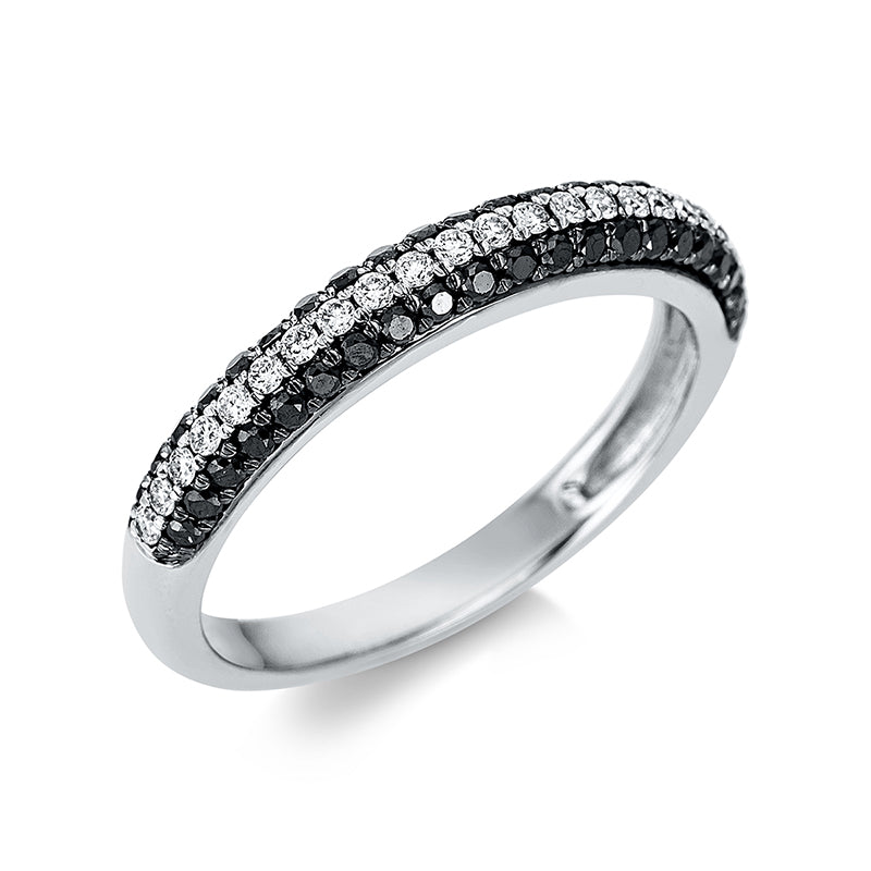 Ring 18 kt WG. teils schwarz rhodiniert