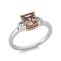 Ring 4er-Krappe 18 kt WG+RG
