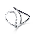 Ring 18 kt WG. Fassung teils schwarz rhodinie