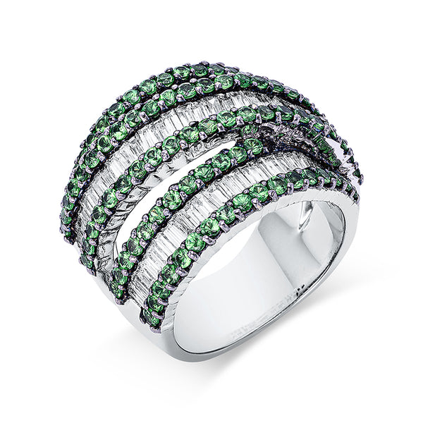 Ring 18 kt WG. Fassung teils schwarz rhodinie