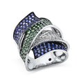 Ring 18 kt WG. Fassung teils schwarz rhodinie
