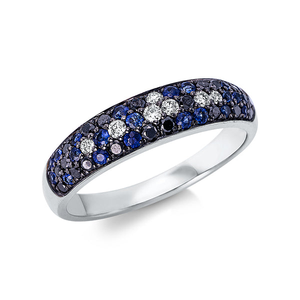 Ring 18 kt WG. teils schwarz rhodiniert