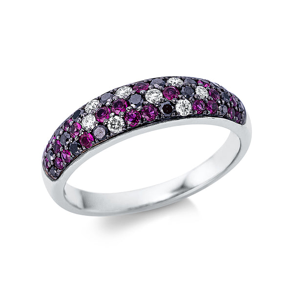 Ring 18 kt WG. teils schwarz rhodiniert