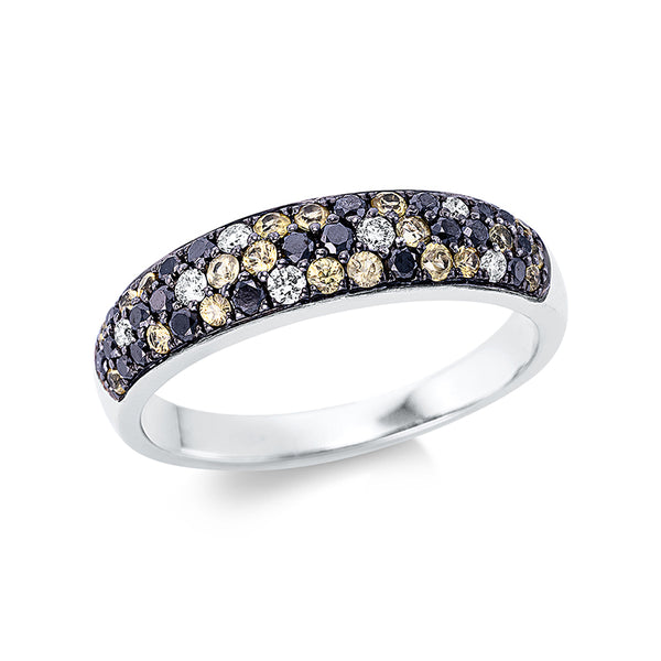 Ring 18 kt WG. teils schwarz rhodiniert