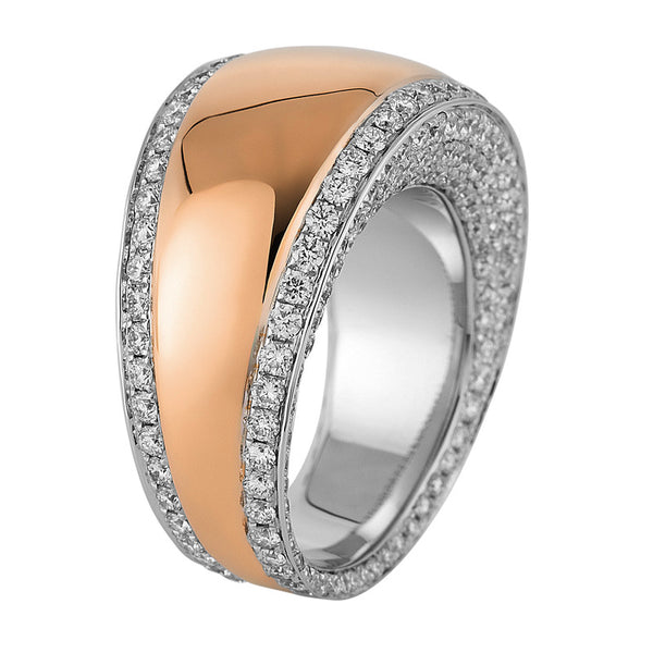 Ring 18 kt RG+WG. poliert