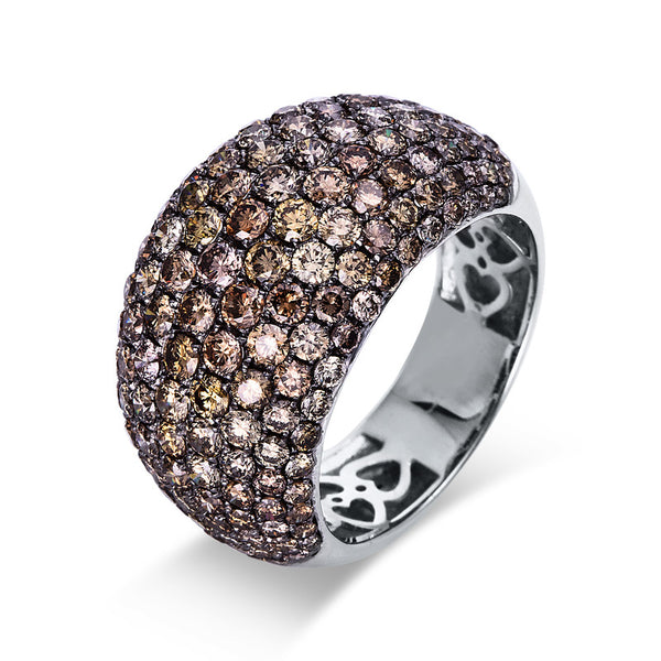 Ring 18 kt WG. Fassung schwarz rhodiniert