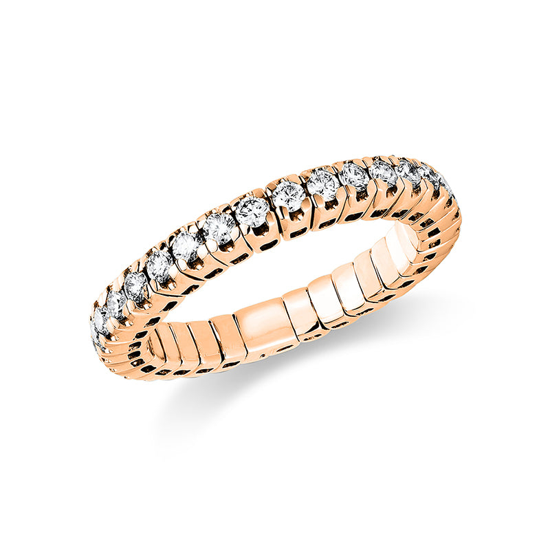 Ring 4er-Krappe 18 kt RG. Flex-Band. variabel