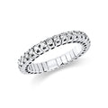 Ring 4er-Krappe 18 kt WG. Flex-Band. variabel. rhodinier