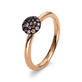 Ring 18 kt RG. Fassung schwarz rhodiniert