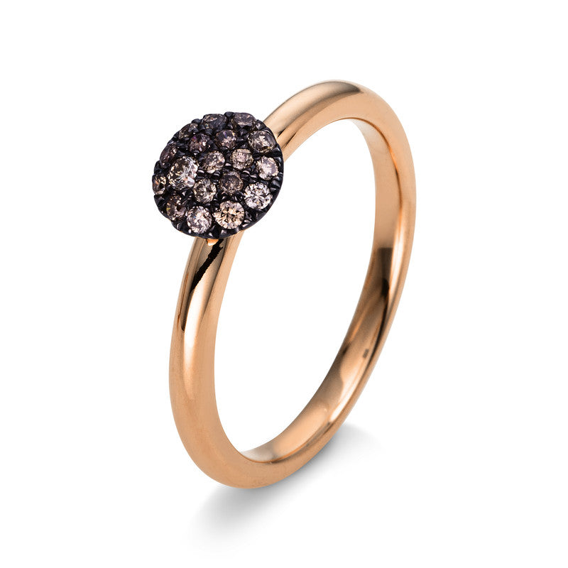 Ring 18 kt RG. Fassung schwarz rhodiniert
