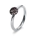 Ring 18 kt WG. Fassung schwarz rhodiniert