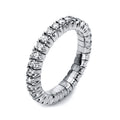 Ring 4er-Krappe 18 kt WG. Flex-Band. variabel. rhodinier