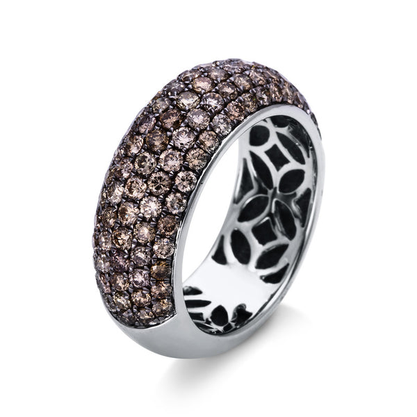 Ring 18 kt WG. Fassung schwarz rhodiniert