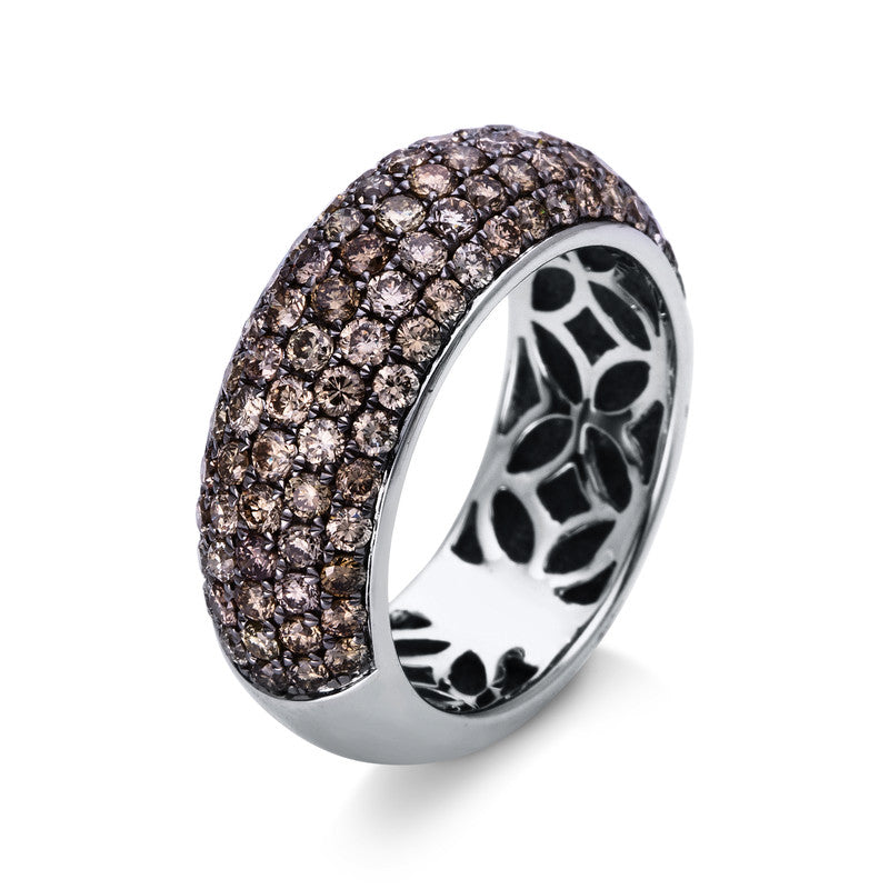 Ring 18 kt WG. Fassung schwarz rhodiniert
