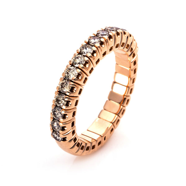 Ring 4er-Krappe 18 kt RG. Flex-Band. variabel
