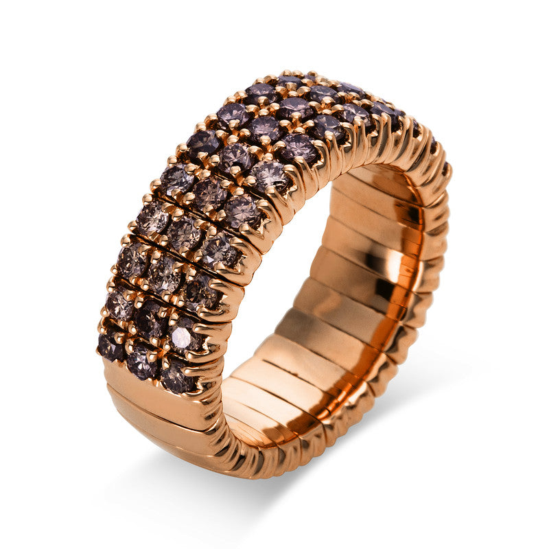 Ring 4er-Krappe 18 kt RG. Flex-Band. variabel