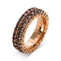 Ring 4er-Krappe 18 kt RG. Flex-Band. variabel