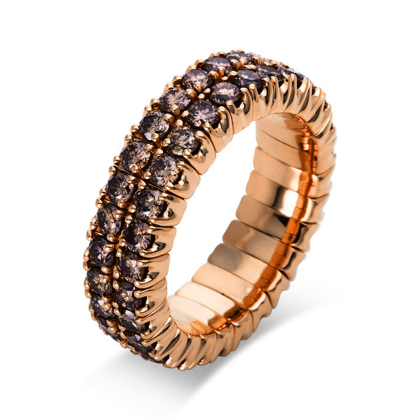 Ring 4er-Krappe 18 kt RG. Flex-Band. variabel