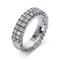 Ring 4er-Krappe 18 kt WG. Flex-Band. variabel. rhodinier