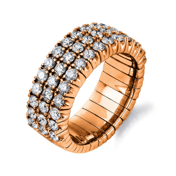 Ring 4er-Krappe 18 kt RG. Flex-Band. variabel