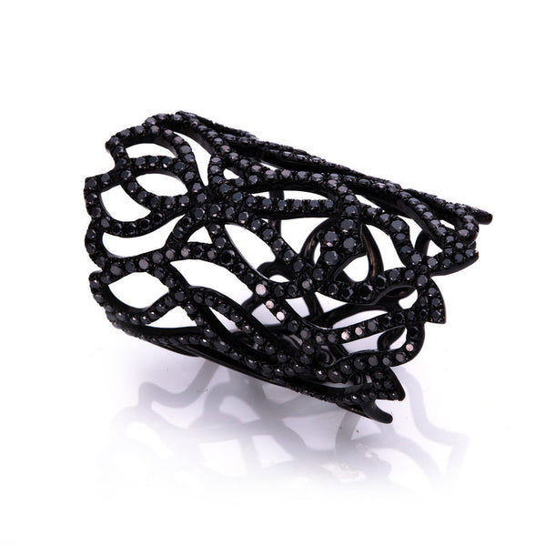 Ring 18 kt WG. schwarz rhodiniert