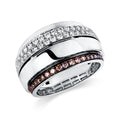 Ring 18 kt WG. Fassung teils schwarz rhodinie