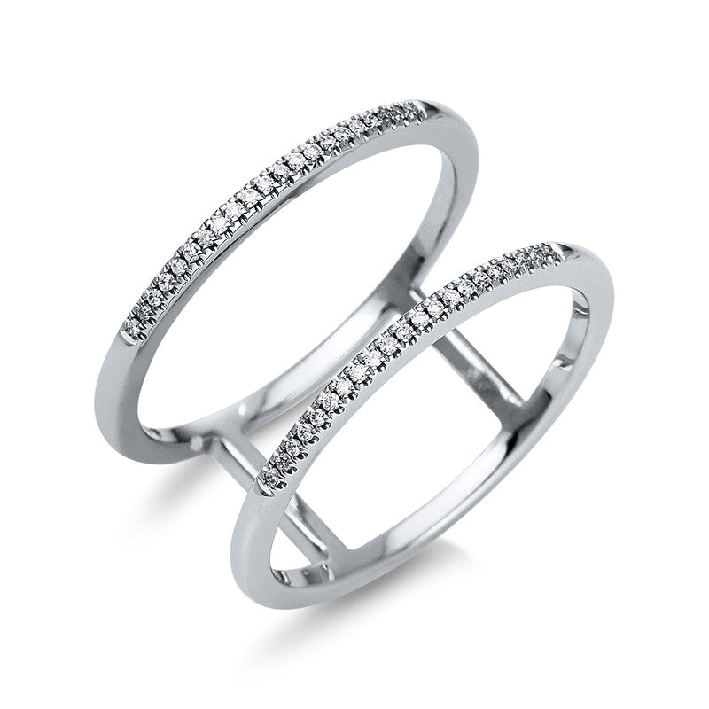 Ring 18 kt WG. 2 Stützschienen