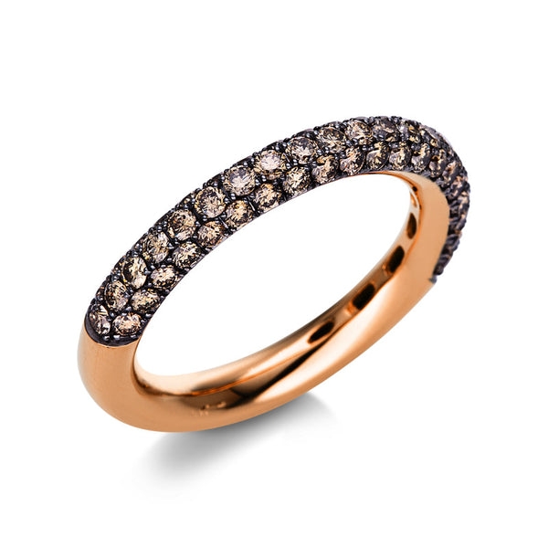 Ring 18 kt RG. Fassung schwarz rhodiniert