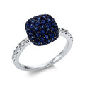 Ring 14 kt WG. Fassung schwarz rhodiniert