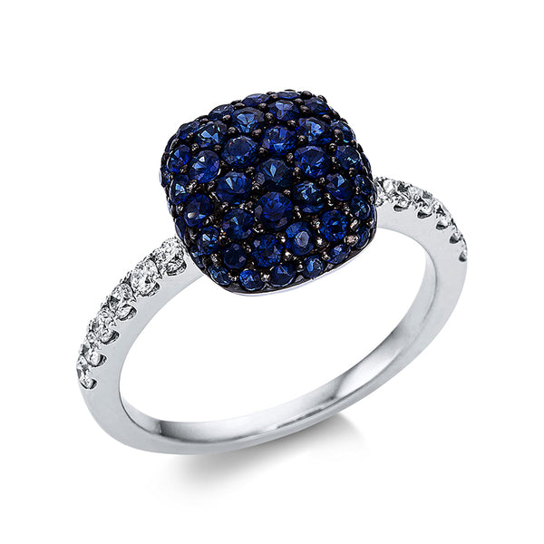 Ring 14 kt WG. Fassung schwarz rhodiniert