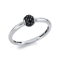 Ring 18 kt WG. Fassung schwarz rhodiniert