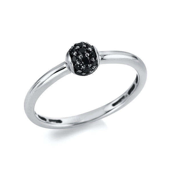 Ring 18 kt WG. Fassung schwarz rhodiniert